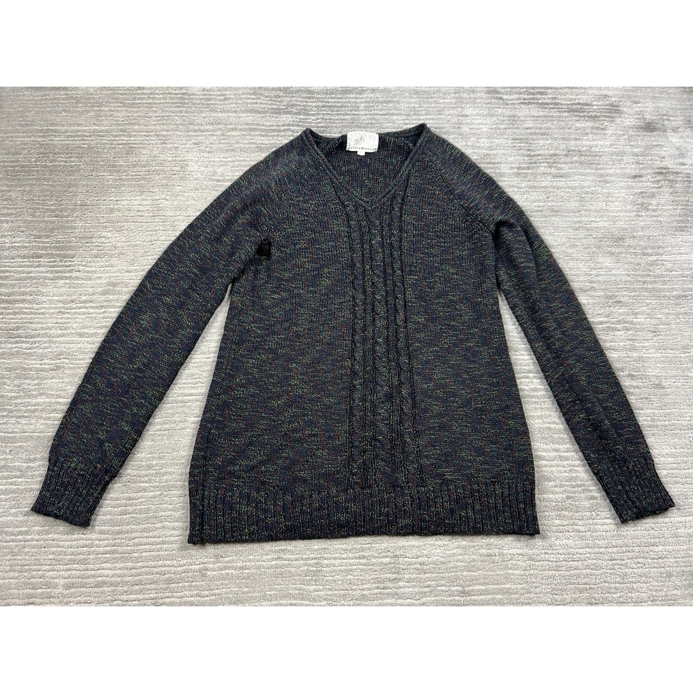 Debbie Morgan Sweater Womens Large Black V-Neck Knit Long Sleeve Acrylic